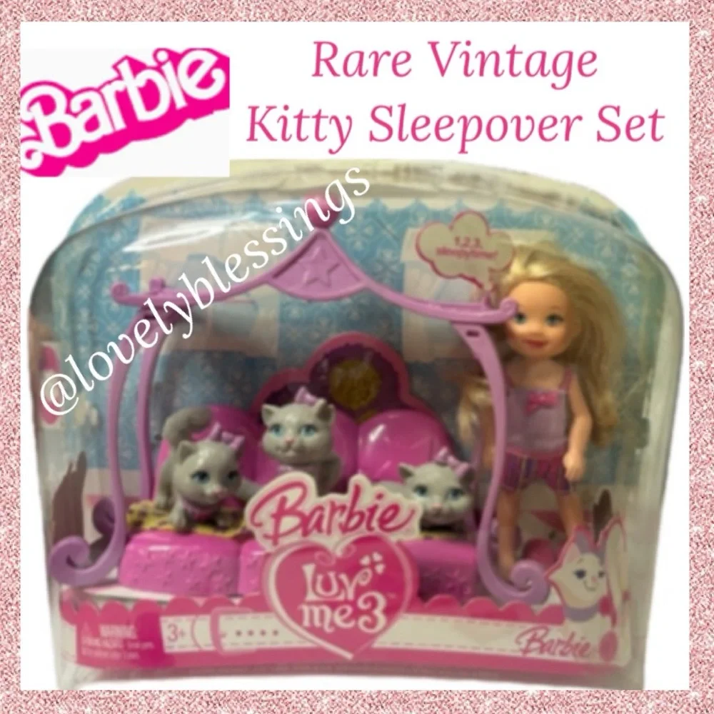 Barbie Kitty Sleepover Luv Me 3 Kittens Vintage Toys Miniatures Doll Accessories